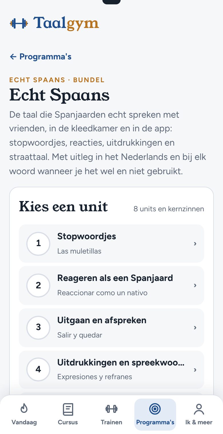 Zo ziet Echt Spaans eruit in de app