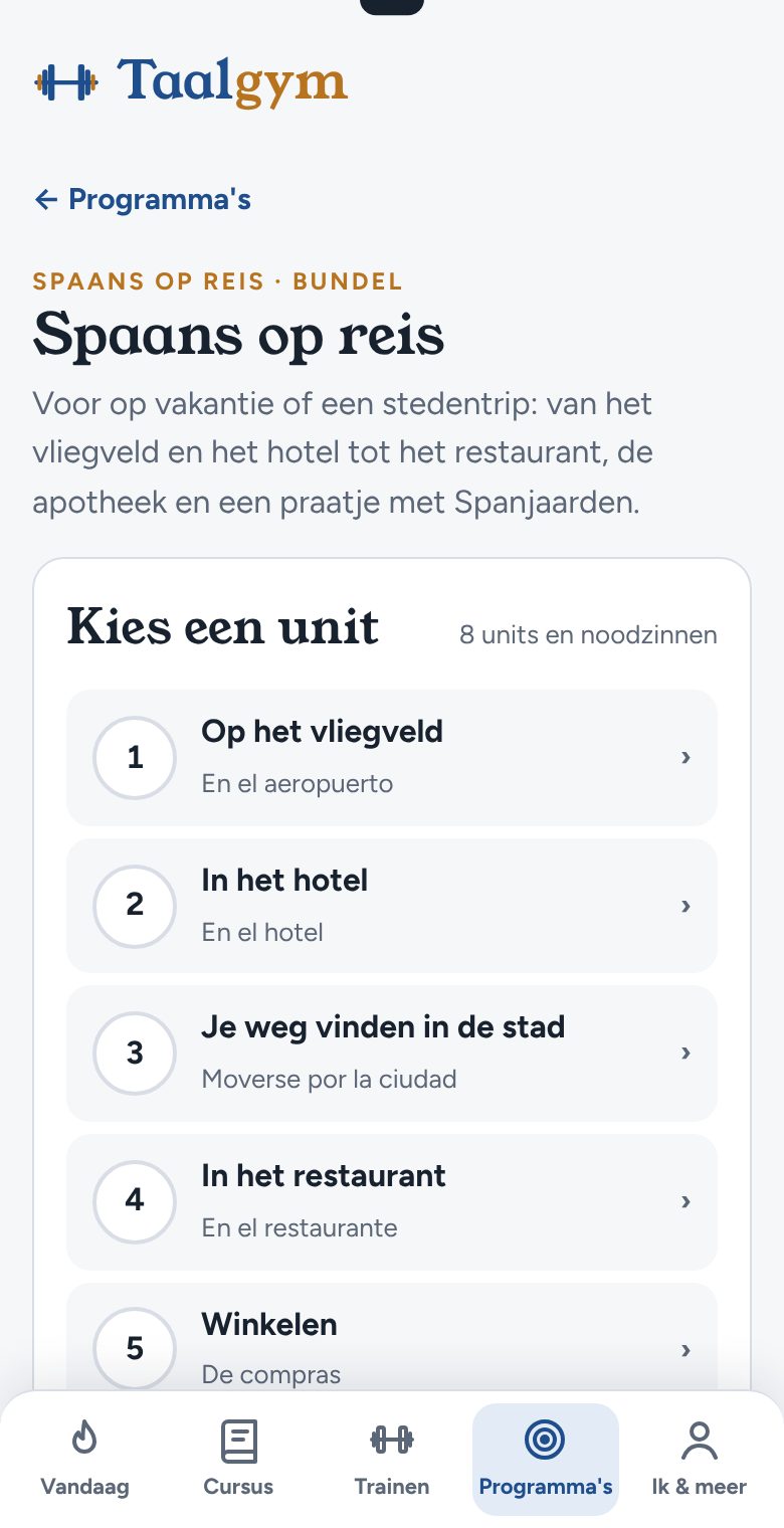 Zo ziet Spaans op reis eruit in de app